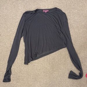 Grey Symmetrical Long Sleeve Top